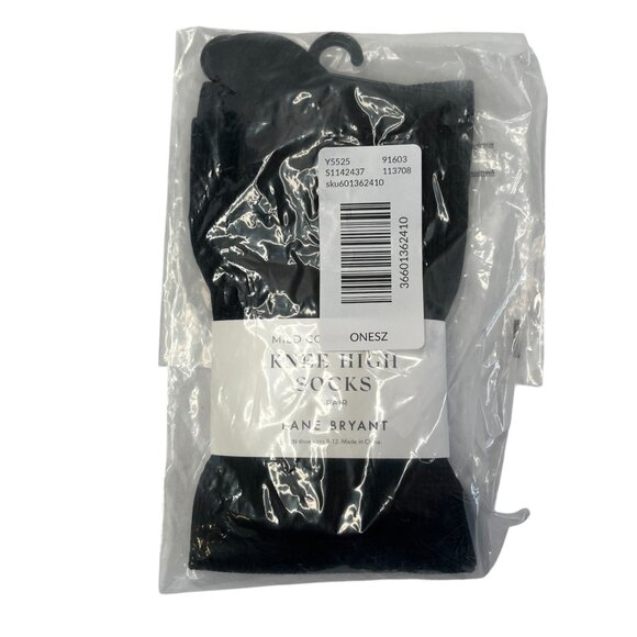 Lane Bryant Womens Knee High Black Trouser Socks Nylon/Spandex One Size - Picture 1 of 4